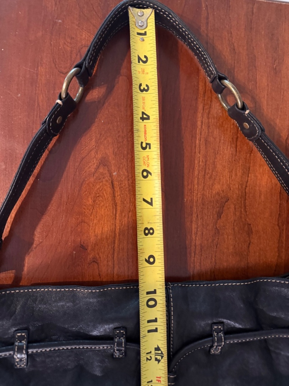 Vintage Liz Claiborne Genuine Leather Bucket Bag • Drawstring Tassel • Slouchy - Picture 14 of 16
